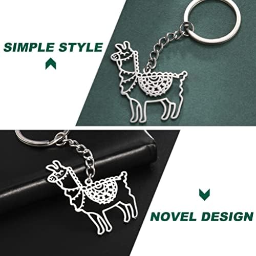 AMOSFUN Única decoração de anel de chave de alpaca ALPACA Chave -chave pendurada Bolsa pendente Charm