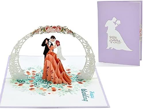 ETA 3D Wedding Pop -up Carts com dança de noiva e noivo, cartão de felicitações 3D para festa