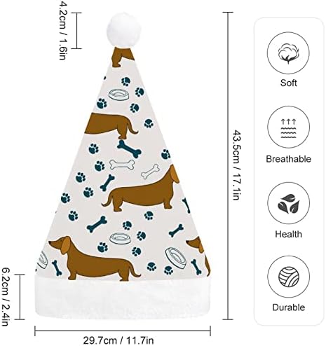 Cartoon Dachshunds cães pata impressos de chapéus de natal para adultos a granel Chapé