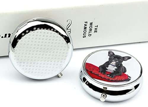 Pocket Pill Case Bulldog Travel Pill Holder Storage for Medicine Suplemento Óleos de peixe vitamina 5cm