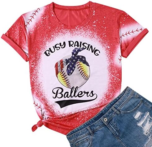 Ocupado criando bailares camiseta feminina amantes de beisebol camisa softball EUA camisetas engraçadas tee gráfico