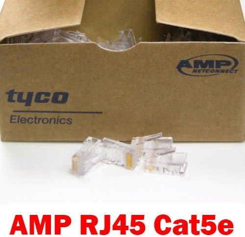 AMP Tyco CAT5E RJ45 Ethernet Plug de conector modular de rede Ethernet - caixa de 100pcs