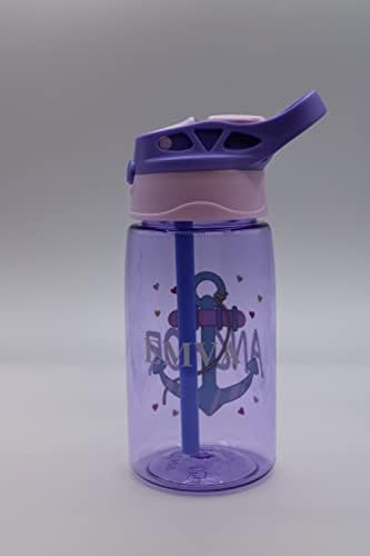 EMVA BPA Garrafas de água grátis 16 oz para crianças. Com palha dobrável protegida.