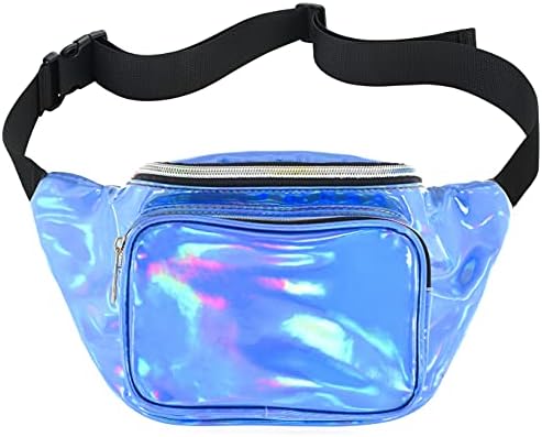 Bolsa de fã de neon brilhante para mulheres rave festival holograma bum de viagem pacote de cintura
