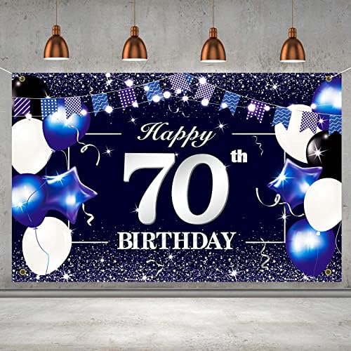 P.G Collin Feliz Banner de 70 anos Banco de cenário Signal Background 70 Birthday Party Decorations Supplies