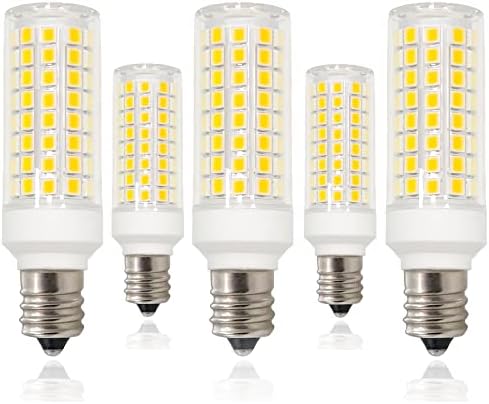 Syxkj e12 lâmpada LED, 75w equivalente 750 lúmens e12 lâmpadas de base de candelabra, lâmpadas não minúmidas de 120v 6000k para lustre, ventilador de teto