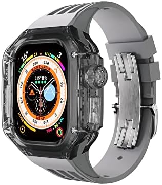 SKM 49mm Kit de modificação de Ultra Band para Apple Watch Ultra 49mmtransparent Luxury Trend Mod Case+Strap