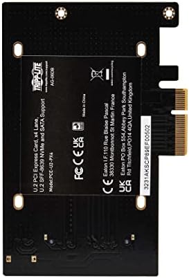 Tripp Lite U.2 para o adaptador PCIE para 2,5 ″ NVME U.2 SSD, SFF-8639, PCI Express Card, suporta SSDs U.2 e SSDs e SSDs e HDDs SATA I/III, compatíveis com PCIE 2.0 & 1.0, 1 -Ear garantia