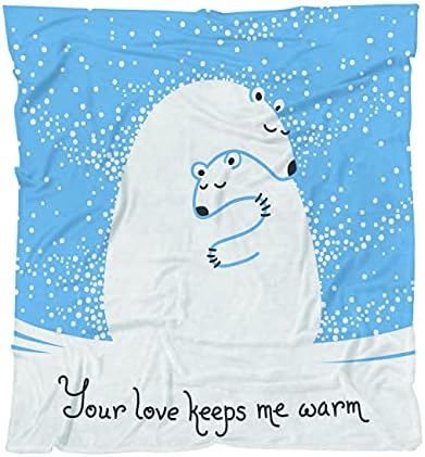 Urso bebê amor cobertor leve flanela macia cartão com mãe urso abraçando seu bebê seu amor arremesso de