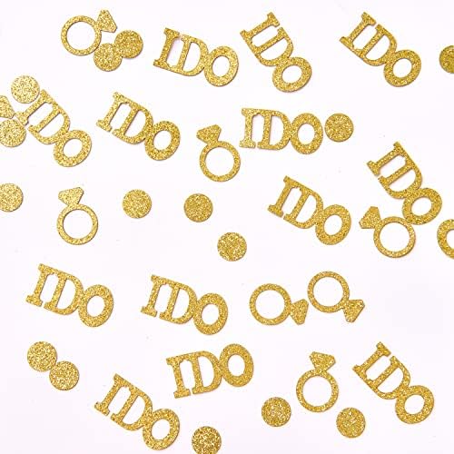 Confetti de casamento de ouro, eu faço diamantes anel de círculo de círculo de confetes para noivado de casamento