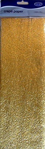 Papel de crepe metálico de ouro - 1,5m x 50cms