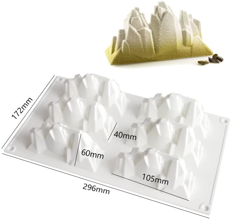 1pc Snow Mountain iceberg Bolo de molde de molde de silicone Diy Crystal Epóxi Candle Molde Bakak