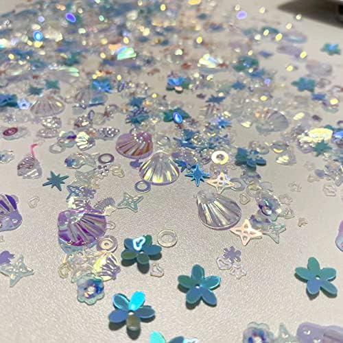 2000 peças sereia mar conchel Party Glitter PVC Confetti para DIY Arte Arte das unhas Arte do feriado