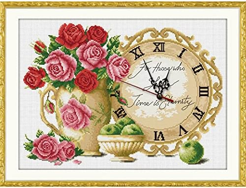Kits de pintura de diamante 5D ZGMAXCL DIY para adultos redondo flores e relógios de broca completa Relógios Retor de tamanho grande decoração de parede Decoração de parede Kits de artesanato 35,4 x 23,6 polegadas