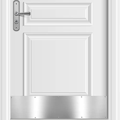 2 peças Placas de chute da porta de porta para portas exteriores Placa de chute de alumínio para as portas decoração Evite a porta de chutar
