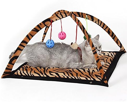 LXLP Petty Love House Cat Centro de atividades com bolas de brinquedo pendurado, ratos （4 brinquedos