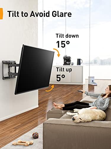 PERLEGEAR UL listado Motion Full Motion TV Montar para a maioria das TVs curvas planas de 37 a 82 polegadas de até 100 libras e TV de parede de inclinação de Perlegear para a maioria das TVs de 37 a 75 polegadas de até 132 lbs