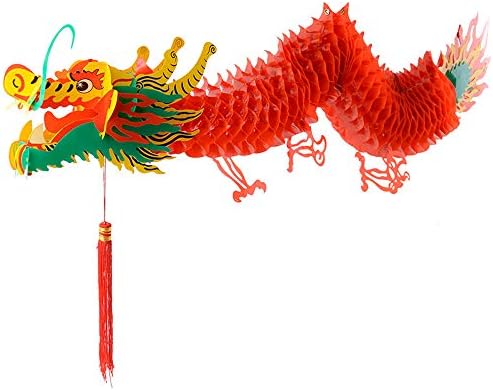 AMS 3D Ano Novo Chinês Dragon Garland Decoração pendurada Ornamentos de festas de ano novo