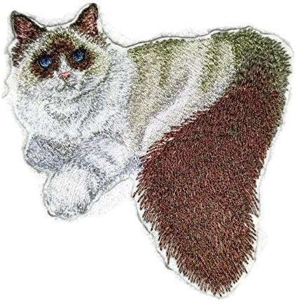 Incrível retratos personalizados de gatos [gato ragdoll] Ferro bordado em/costurar patch [4,5 x 4,2]
