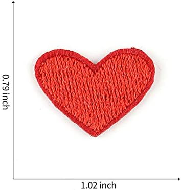 40 PCS Mini-coração de tecido fofo, adesivo de ferro bordado com pérola, costure em adesivos de decoração de roupas de patch dIy, decorações de reparo, decorações de reparo