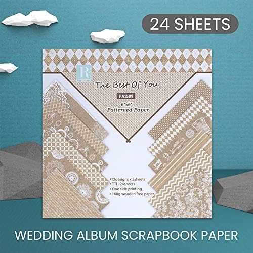 Yarumi Wedding Scrapbook Paper Pad, coleção de papel de scrapbooking floral de renda branca de 6