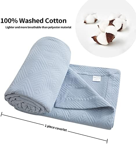 Simples e opulência Lavagem de algodão leve e super macio colcha/cobertura, Jacquard Pattern Luxury texturiz