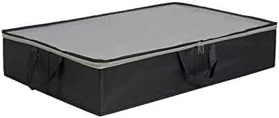 Basics Fabric Subbed Storage Bag Organizer com alças - preto, pacote de 2