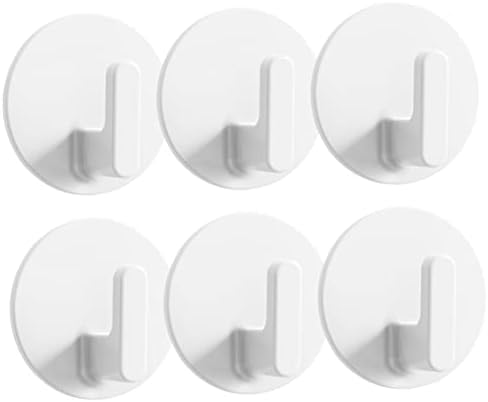 Cubtol 6 PCs Ganchos White S ganchos de plástico para pendurar ganchos de adesivo por porta Removável ganchos de adesivo pequenos ganchos de banheiro