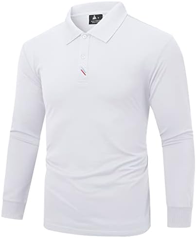 Camisa de pólo masculino de secas camisetas de golfe de manga curta de manga comprida Wicking