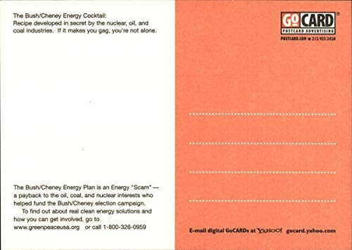 The Bush-Cheney Energy Cocktail, do Greenpeace Political Original Vintage Postcard