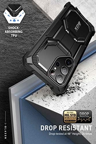 Armorbox I-BLASON Projetado para Samsung Galaxy S23 Caso Ultra com clipe de kickstand e cinto, [2