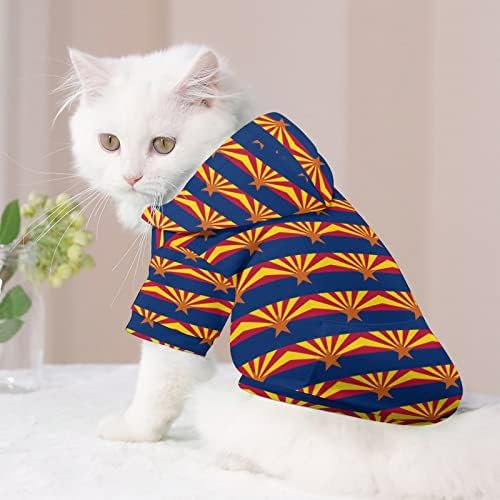 Arizona Flag Cat Camisa de uma peça de figura de cachorro na moda com acessórios para animais de estimação