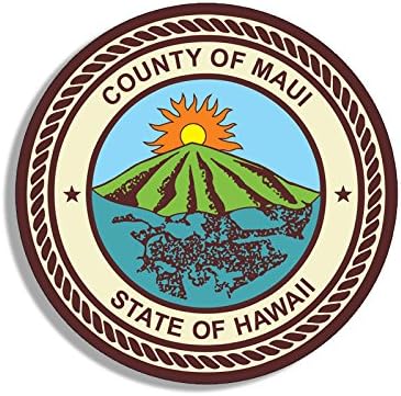 AT Cidade de Maui adesivo, decalques de destino, Estado do Havaí vinil, adesivo de montanhas havaianas
