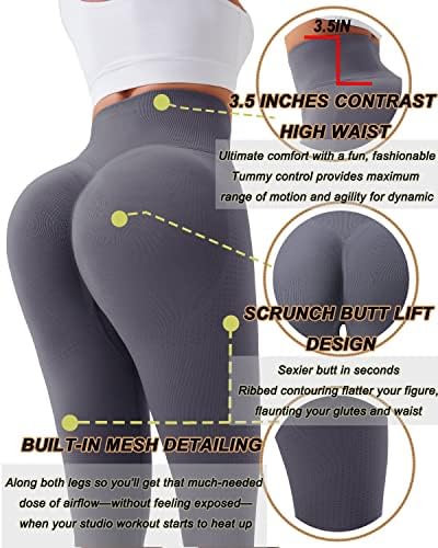 Running Girl Scrunch Butt Leggings para mulheres, treino de cintura alta Leggings calças de controle