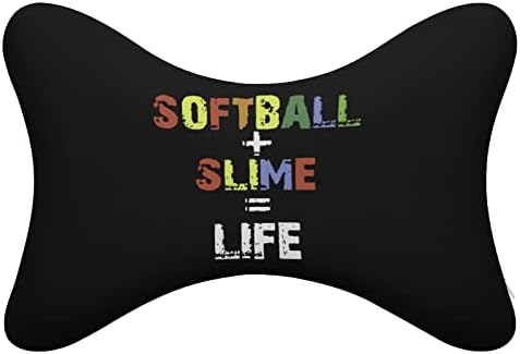 Softball lodo vida 2pcs travesseiros de pescoço de carro respirável Auto-restaurante cabeça de cabeça