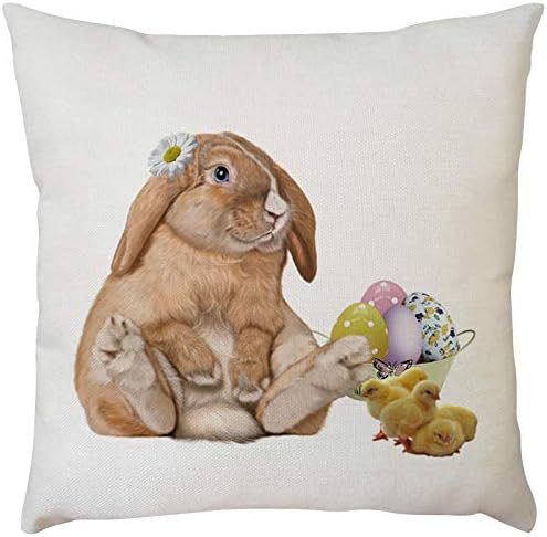 Zdfer Rabbit Páscoa Páscoa Cober capa do sofá Capa de almofada Cushion Cappa de travesseiro de decoração