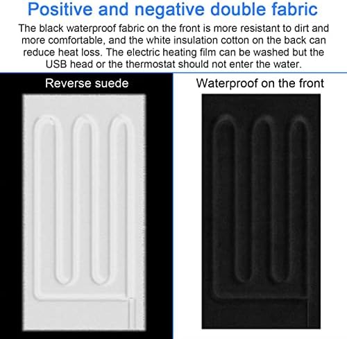 Tzyy carbono aquecimento de fibra de carbono aquecedor de pano elétrico USB Almofadas portáteis ao ar livre para aquecimento lombar do abdômen do pescoço, aquecimento do caldo de aquecimento com calça de estimação
