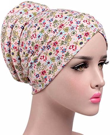 Flor de cabeceira de turbante feminina Flor Twisted Turbano Muslim Cap de moda folgada hijab chapéu de turbante