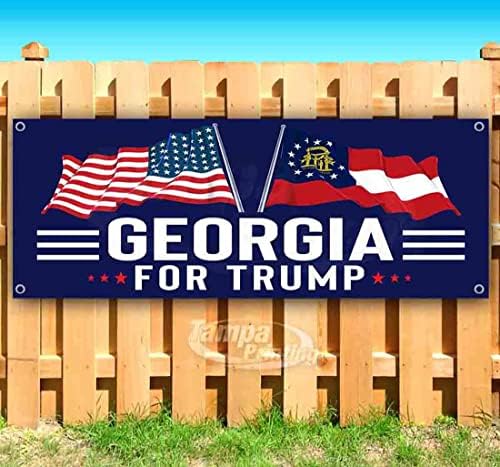 Geórgia para Trump Banner 13 oz | Não-fábrica | Vinil de serviço pesado unilateral com ilhós de metal