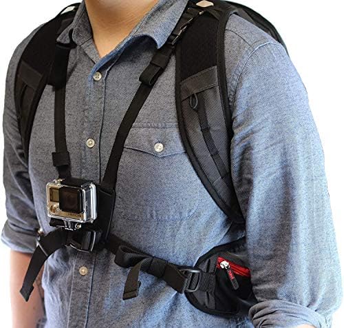 Navitech Action Camera Backpack e Blue Storage Case com cinta de tórax integrada - compatível com a câmera de