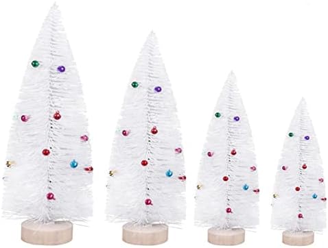 WDHOMLT Decorações de Natal árvores de Natal artificiais Mini ornamentos de árvore de pinheiros brancos