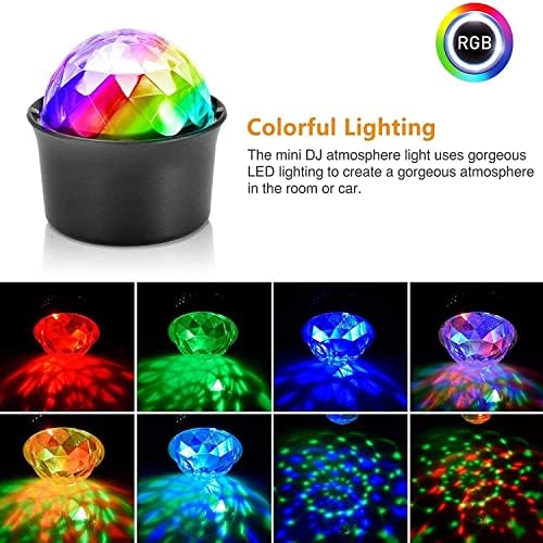 4 pacotes mini luzes de bola de discoteca, voz de bola de discoteca multicolor ativada, luzes decorativas de