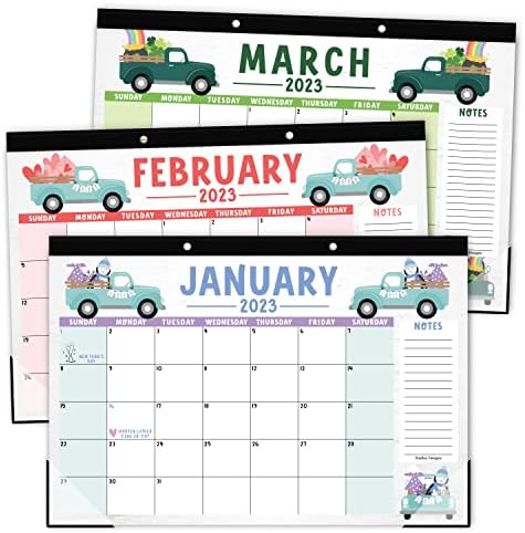 1 Caminhão Grande calendário de mesa 2023-2024 Calendar Pad Plank 1 Planejador de refeições semanal