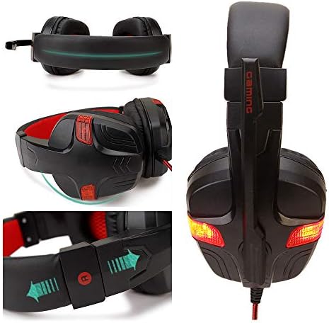 Festnnight High-Tech Wired Stéreo Gaming fone de ouvido Over-Ear Headphones para PS4 Xbox One