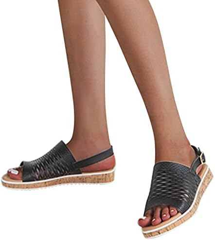 Mulheres sandálias elegantes verão senhoras peixes cunha boca tira respirável strap shinestone calcanhar sapatos