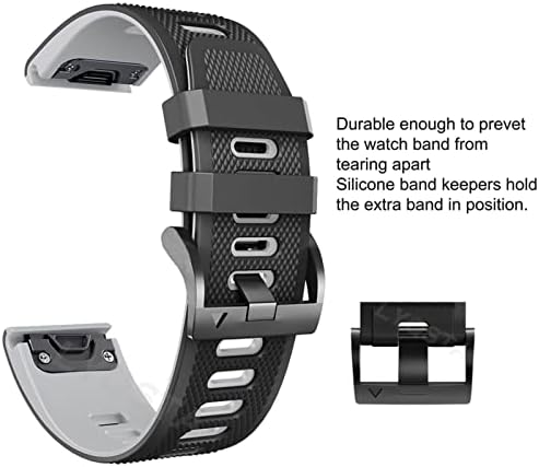 Kqoo 22 26mm de relógio inteligente tiras para coros vertix 2 smartwatch de silicone macio para garmin fenix 6 5x