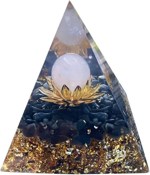 Pirâmide de Cristal de Orgonita para Chakra de Proteção à Saúde Gerador de Energia Positiva para Cura Riqueza