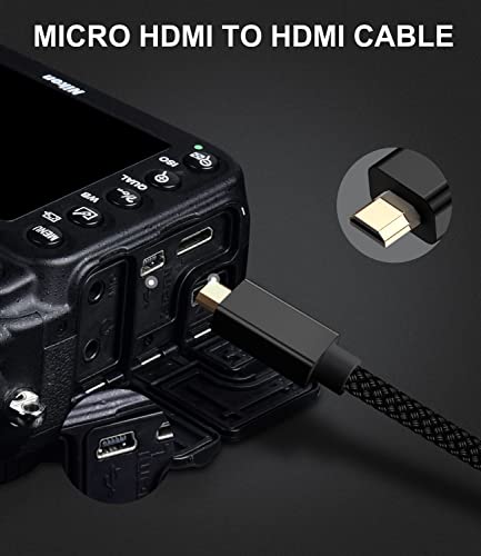 Elebase Micro HDMI Cabo de 15 pés, 4k 60Hz Micro HDMI Tipo D Cordo compatível com Raspberry Pi