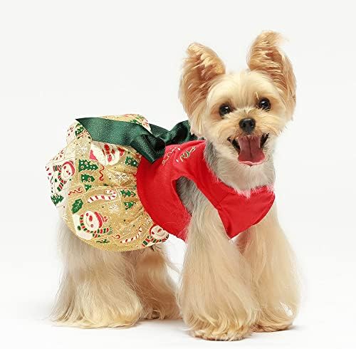 Roupa de Natal em cachorro em forma, vestido de tule de algodão de Santa Paws, de roupas de inverno para