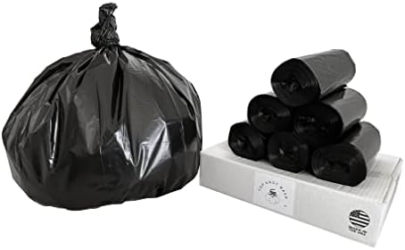Sacos de nó superior 33 galões de lixo de lixo de lixo 33x39 1,2 mil preto 150 contagem de lata em massa 30 galões